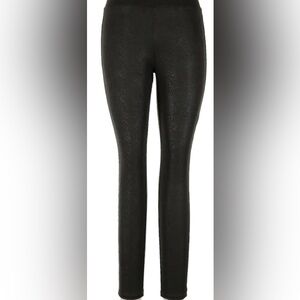 HUE black snakeskin microsuede leggings size Medium